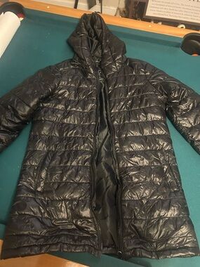 Swiss Tech Black Quilted Jacket with Pink Accent